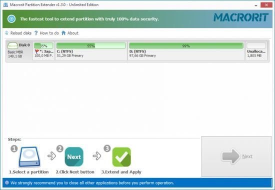 Macrorit Partition Extender